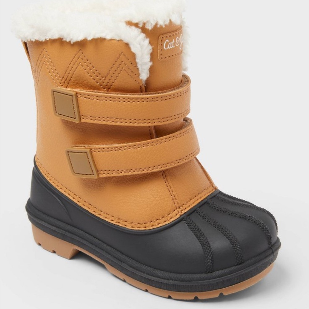 Cat & Jack Tan and Black Kids' Waterproof Boots